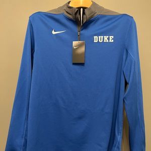 Nike Duke Mens Athletic Logo Quarter Zip Long Sleeve